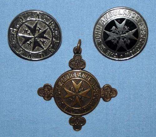Old St Johns Ambulance Association Medal + Badges