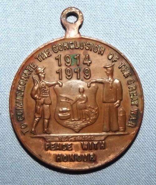 WW1 Johannesburg Bronze Peace Medal