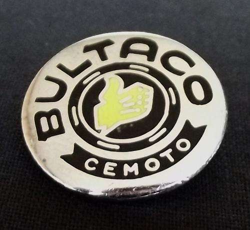 Vintage Bultaco Cemoto Spanish Motorcycle Pin Badge