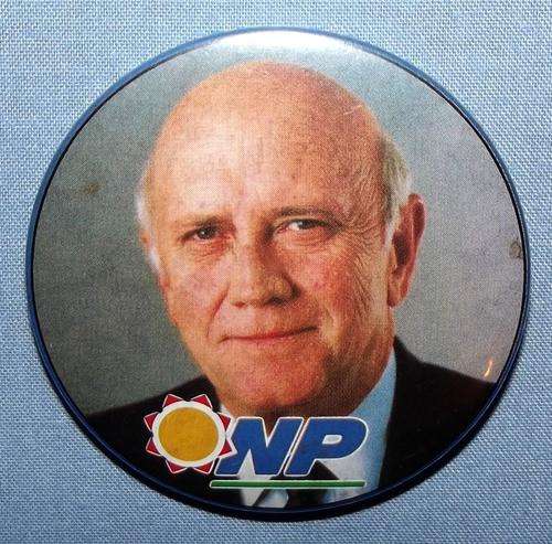 Old National Party FW de Klerk Election Badge