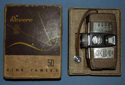 Old Retro Revere 50 Cine Camera in Original Box