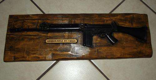 R1 Rifle Acrylic Wood Plaque