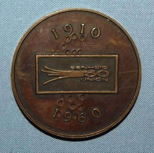 Old 1960 Stadsraad van Vereeniging 50 Jaar Unie Medal