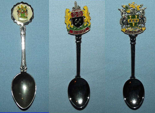 Old Rhodesia + Salisbury + Bancroft Crested Spoons
