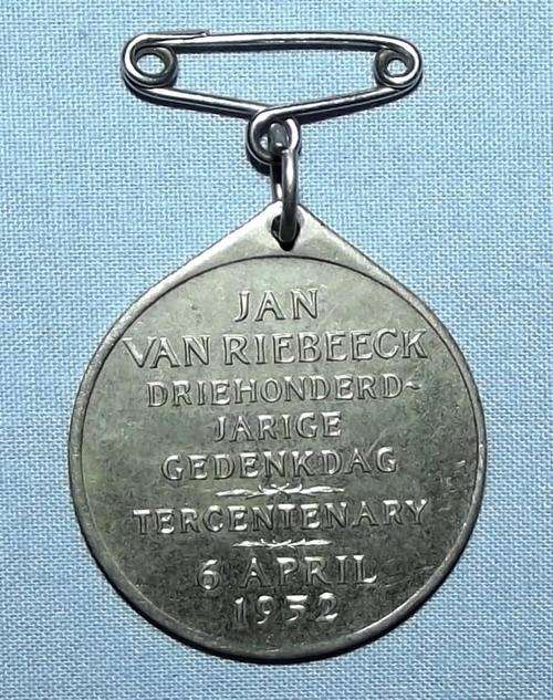 Old 1952 Jan Van Riebeeck 300 Jaar Gedenkdag Medal