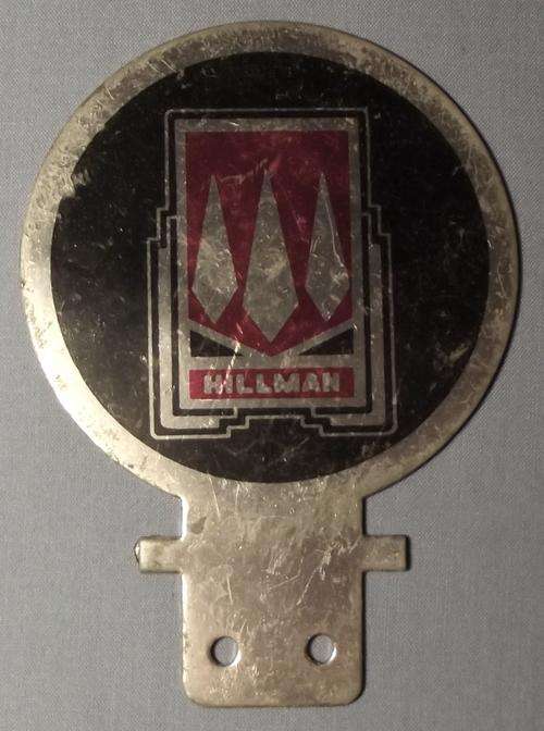 RARE British HILLMAN Aluminium Metal Car Bumper Badge