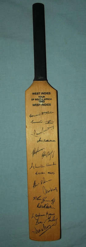 1983 West Indies Tour of South Africa Miniature Signature Cricket Bat