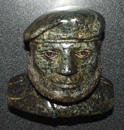 Rhodesia Selous Scouts Trooper Soap Stone Carved Bust