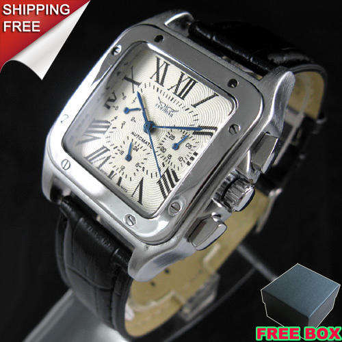 *FREE DELIVERY* JARAGAR Luxury King Square Automatic Mens Watch FREE GIFT BOX