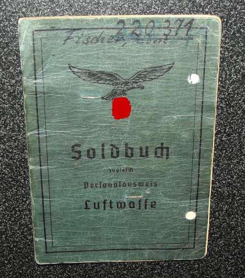 Original WW2 German Luftwaffe Soldbuch Book