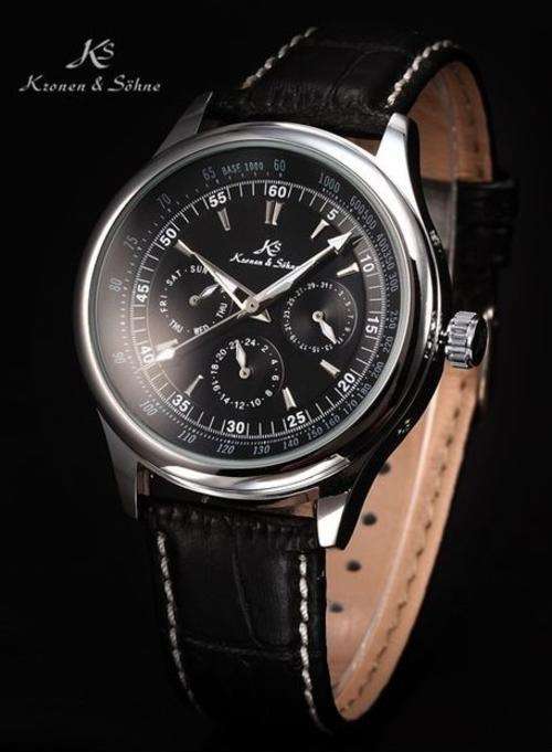 *FREE DELIVERY* KRONEN & SOHNE Imperial Series Black Dial Automatic Mechanical Watch BOXED w/ PAPERS