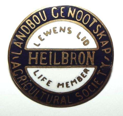 Old Heilbron Landbou Genootskap Lewens Lid Pin Badge