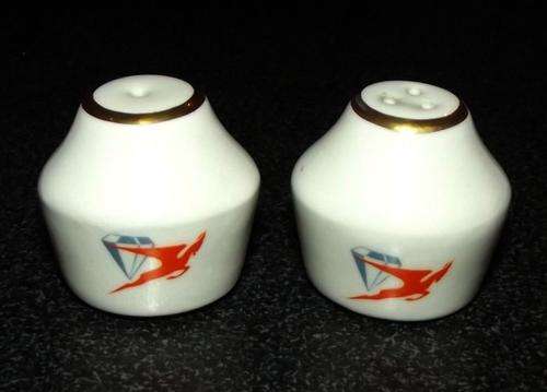 Old SAA Diamond Flying Springbok Salt & Pepper Shaker Set