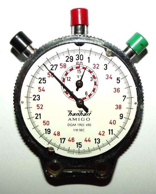 Vintage HANHART Amigo 1/10 Sec Made in Germany Pocket Stop Watch