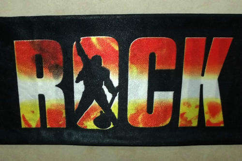 Old QUEEN Freddie Mercury "We Will Rock You" Black Scarf