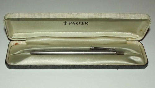Old Parker 10 Silver Tone Pen + Case