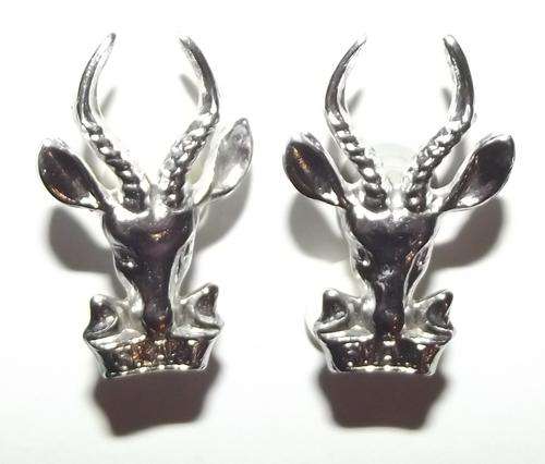 SADF Infantry "Bokkop" Chrome Collar Badges