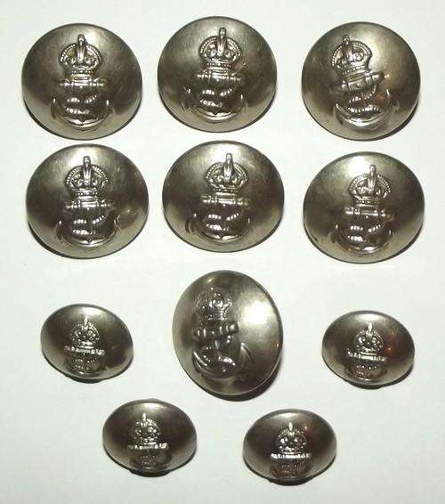 11 Old South African Navy White Metal Buttons