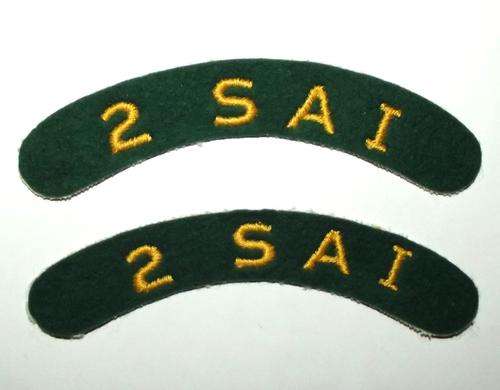 SADF 2 SA Infantry Battalion Cloth Shoulder Title Badges