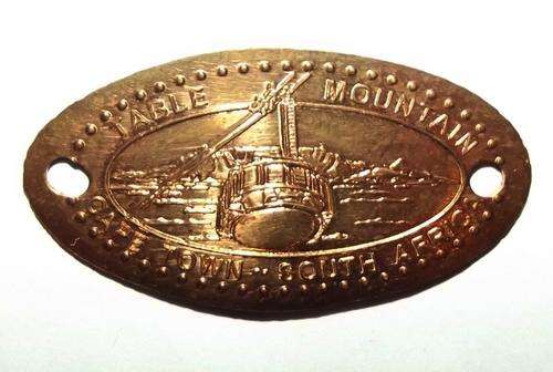 Old Cape Town Table Mountain Copper Token Badge