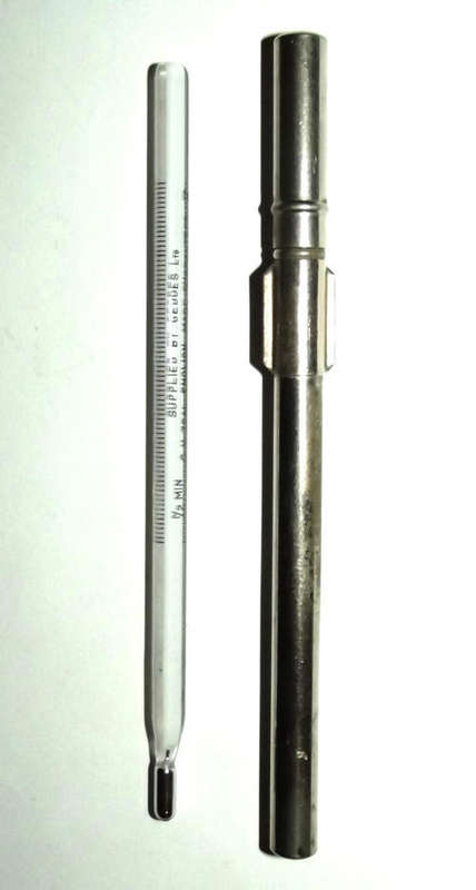 Vintage G.H. Zeal English Made Thermometer + Metal Case