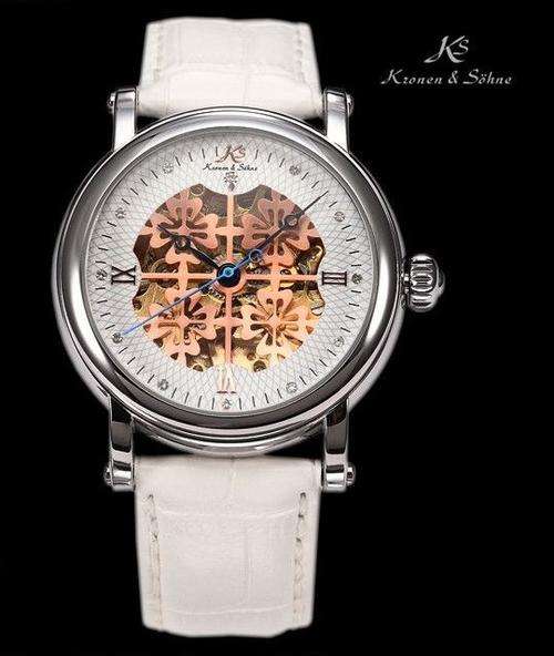 *FREE COURIER* KRONEN & SOHNE Royal Series White Unisex Automatic Mechanical Watch BOXED w/ PAPERS