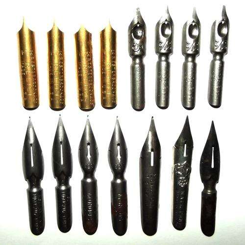Lot of 15 Old Ink Pen Nibs - Soennecken, Leonardt, Brandauer, Esterbrook, Leo