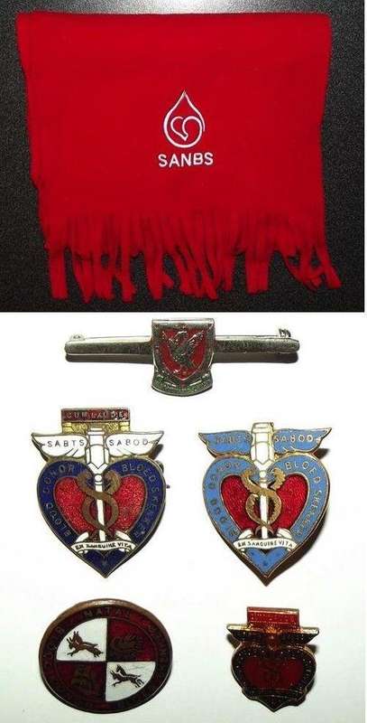 SA National Blood Transfusion Service Lapel Pin Badges + Scarf