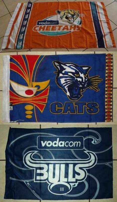 Old Cheetahs + Cats + Bulls Rugby Team Flags