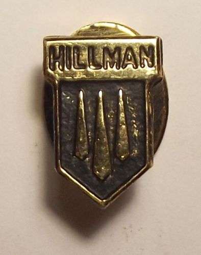 Old HILLMAN Motor Car Company Metal Buttonhole Badge