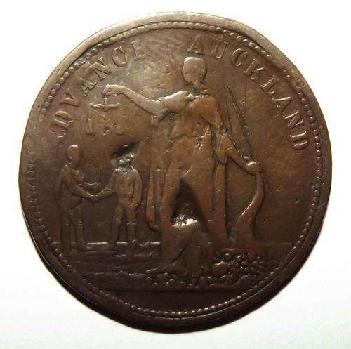 c1858 New Zealand 1 Penny, Morrin & Co, Wine & Spirit Merchants Auckland Token