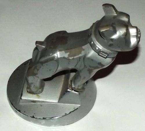 Vintage Mack Truck Heavy Metal Mascot on its Mack Base - Design Patent 87931