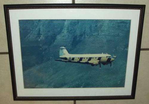 Old SA Airforce SAAF Dakota Aircraft Photo in Glass Fronted Frame