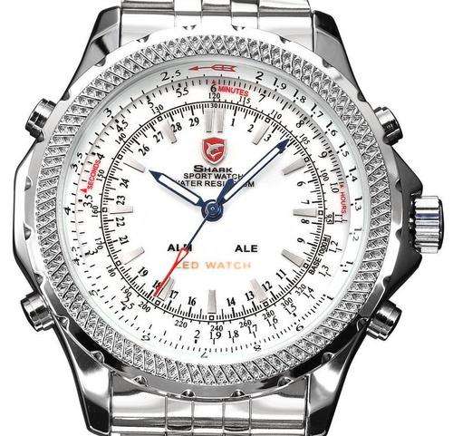 *FREE COURIER* SHARK Ozone White Dial Quartz Mens Watch BOXED w/ PAPERS