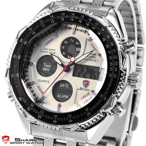 *FREE COURIER* SHARK Eightgill Black Trim Dual Movement Quartz Watch BOXED w/ PAPERS