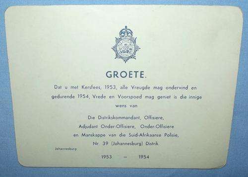 1953 SA Police Bilingual Christmas Card