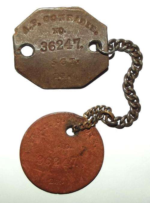 WW2 SA Army Dog Tags - 36247 SGT A.P. Conradie