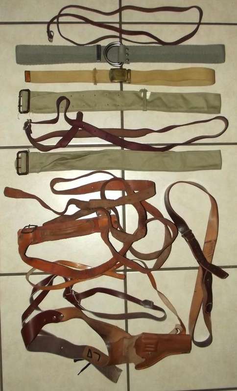 Lot of Old Military Belts and Straps