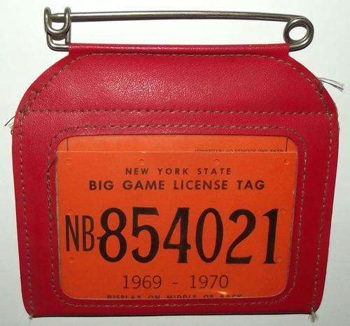 Old 1970 New York State Big Game Hunting License Tag