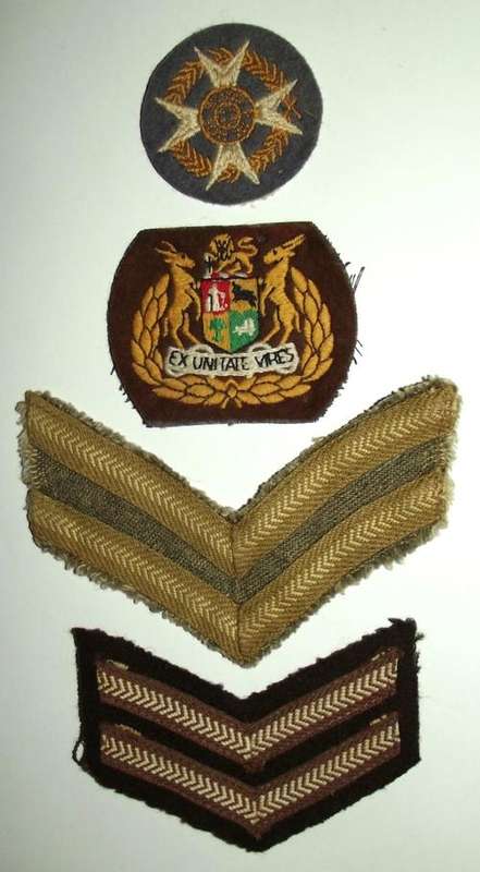 4 SADF Cloth Rank and Insignia Badges