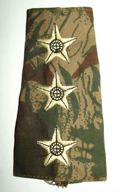 Old SAP Police Riot Unit Captain Camo Slip On Shoulder Rank