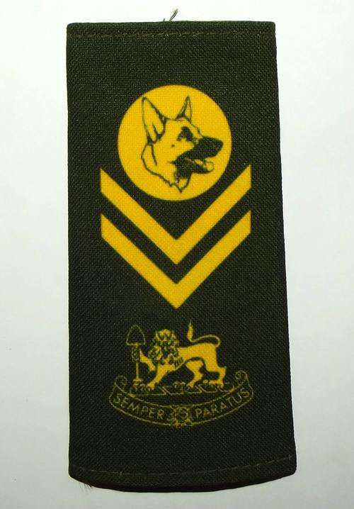 Old Rhodesia Mine Police Dog Unit Green Slip on Shoulder Rank Badge