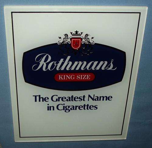 Old Rothmans King Size Cigarettes Perspex Advertising Sign