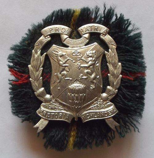 Old Pretoria Highlanders White Metal Tam-o-Shanter Badge