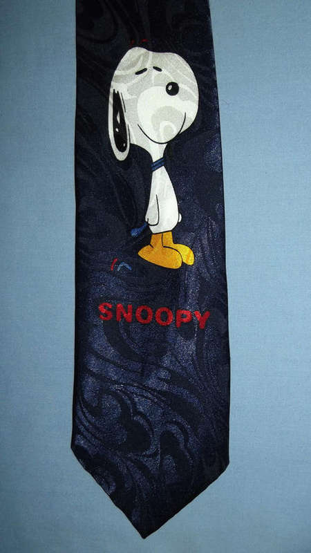 Old Peanuts SNOOPY 100% Silk Character Tie