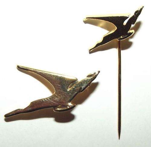 2 Old SAA Airways Flying Springbok Metal Lapel Pin Badges