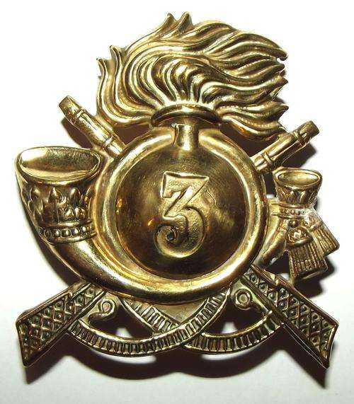 Old Italian WW2  Fascist Bersaglieri 3rd Regiment Brass Cap Badge