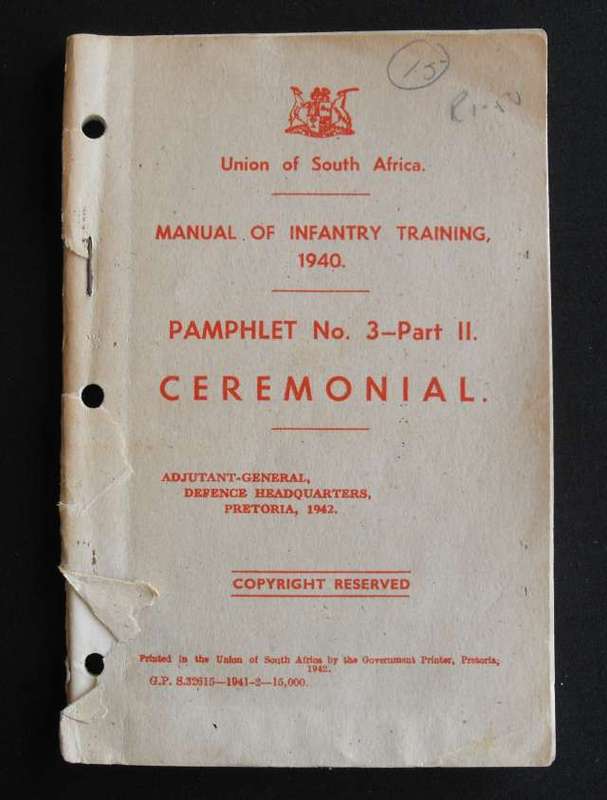 WW2 UNION OF SA 1940 INFANTRY TRAINING MANUAL