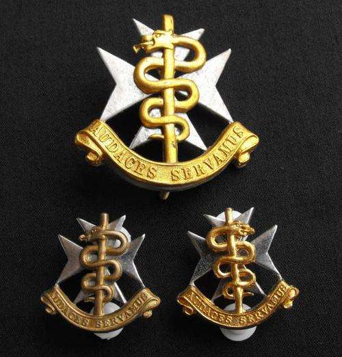 SA MEDICAL SERVICES METAL CAP + COLLAR BADGES