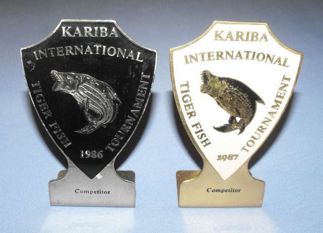 2 OLD KARIBA INTERNATIONAL TIGER FISH TOURNAMENT PLAQUES